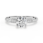 Josephine Round Cut Lab Grown Diamond 18Kt White Gold Engagement Ring