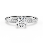 Josephine Round Cut Lab Grown Diamond Platinum Engagement Ring