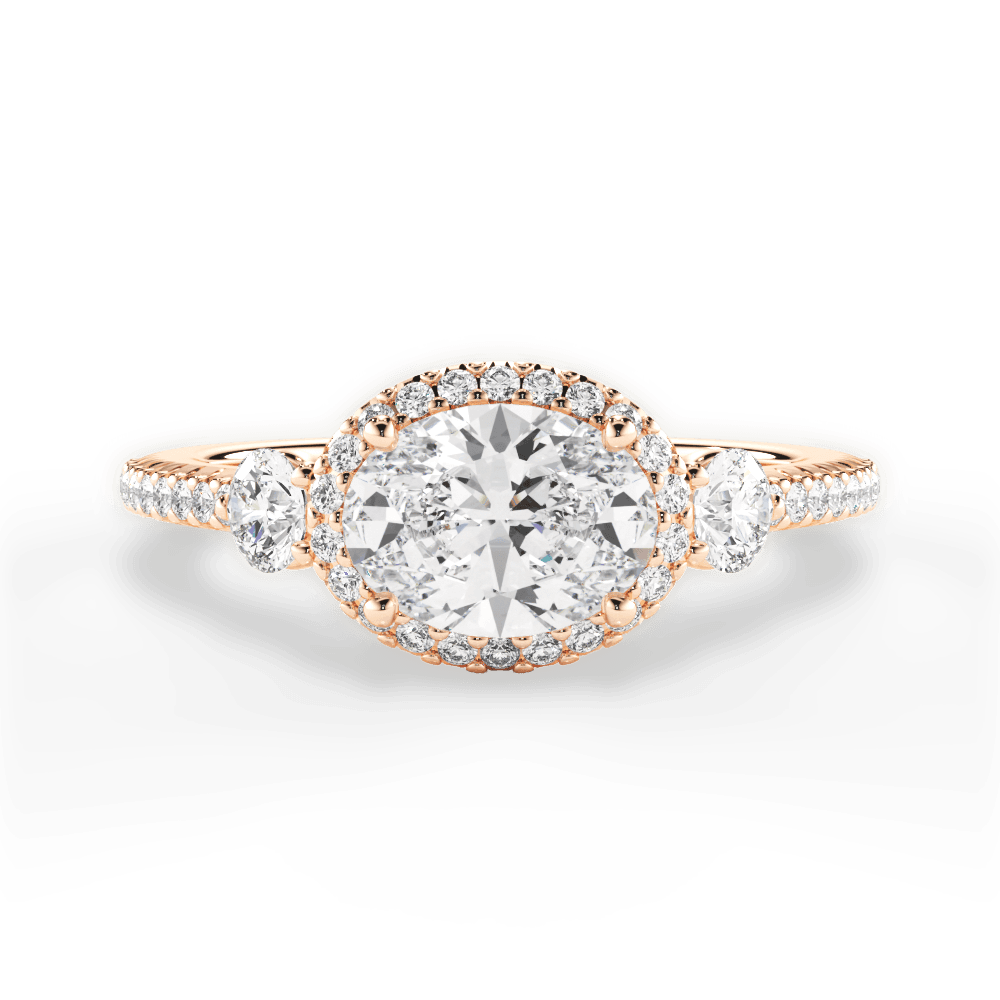 Kara Oval Cut Lab Grown Diamond 18Kt Rose Gold Engagement Ring