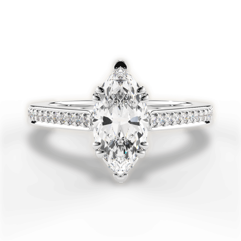 Denise Marquise Cut Lab Grown Diamond Platinum Engagement Ring