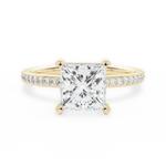 Janice Princess Cut Lab Grown Diamond 18Kt Yellow Gold Engagement Ring