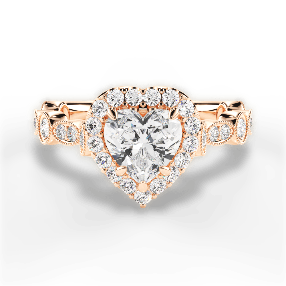 Irene Heart Cut Lab Grown Diamond 18Kt Rose Gold Engagement Ring