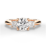 Dorothy Round Cut Lab Grown Diamond 18Kt Rose Gold Engagement Ring