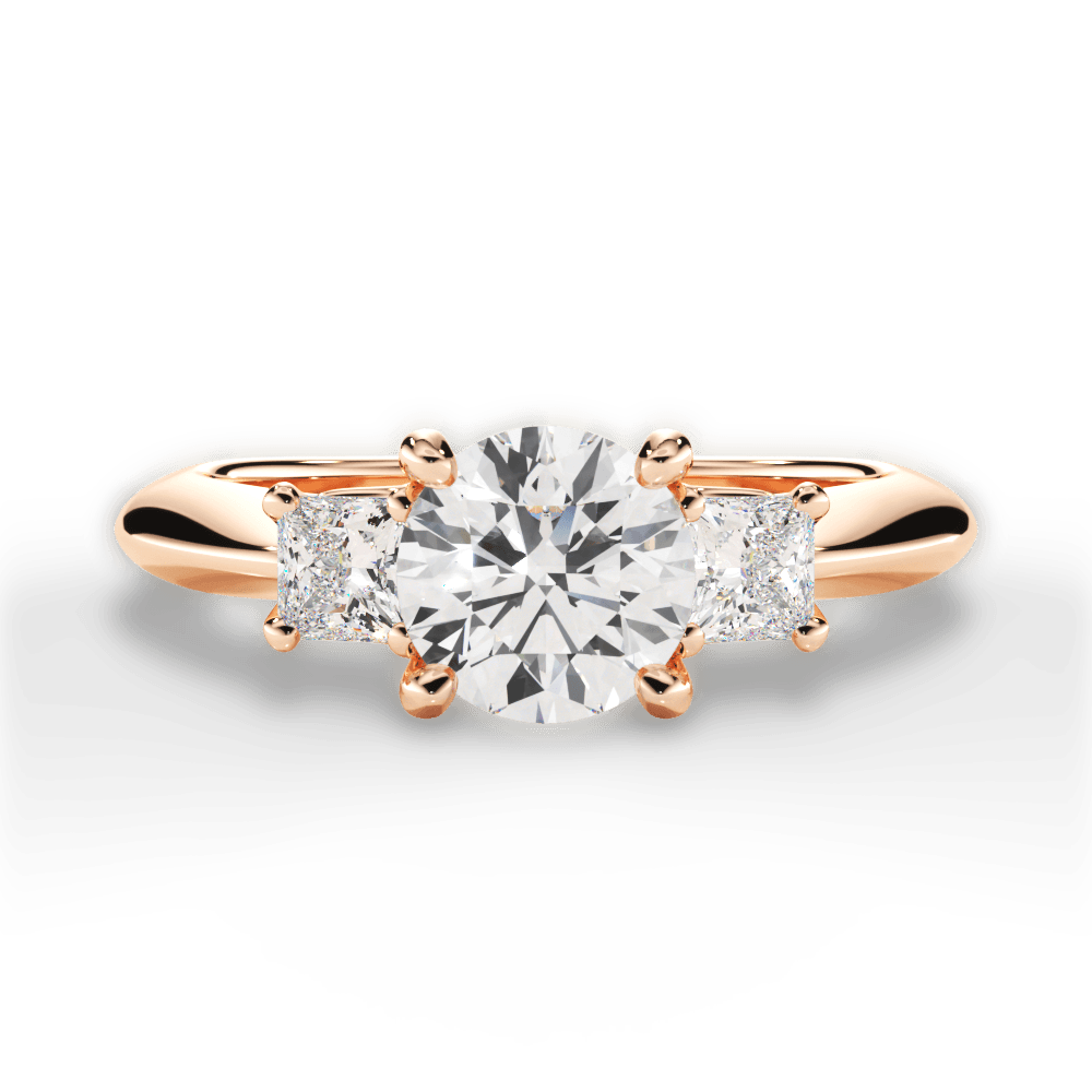 Dorothy Round Cut Lab Grown Diamond 18Kt Rose Gold Engagement Ring