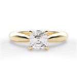 Dolores Asscher Cut Lab Grown Diamond 18Kt Yellow Gold Engagement Ring