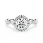 Irene Round Cut Lab Grown Diamond 18Kt White Gold Engagement Ring