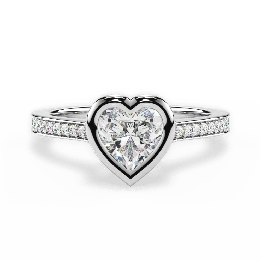 Deanna Heart Cut Lab Grown Diamond 14Kt White Gold Engagement Ring