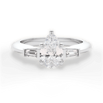 Emily Pear Cut Lab Grown Diamond 14Kt White Gold Engagement Ring