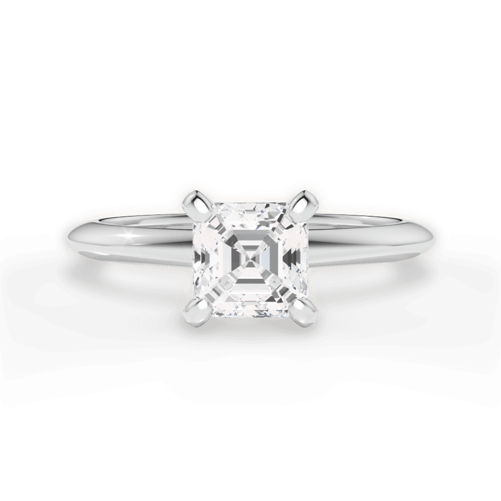 Alicia Asscher Cut Lab Grown Diamond Platinum Engagement Ring
