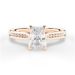 Elena Radiant Cut Lab Grown Diamond 18Kt Rose Gold Engagement Ring