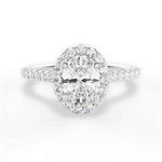 Leah Oval Cut Lab Grown Diamond 14Kt White Gold Engagement Ring