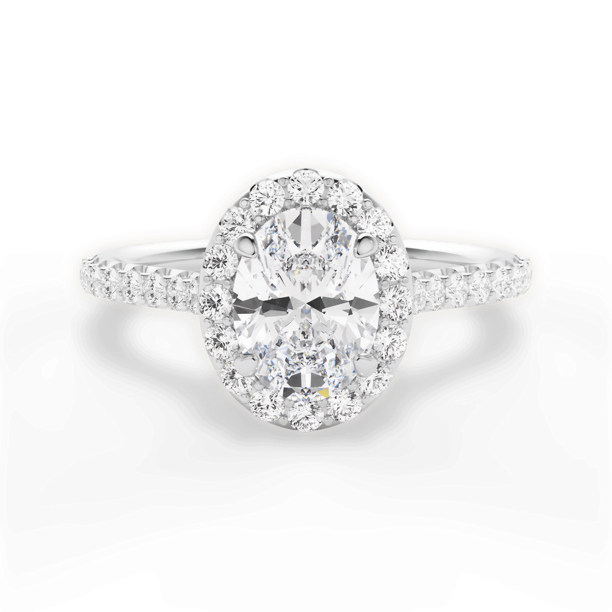 Leah Oval Cut Lab Grown Diamond Platinum Engagement Ring