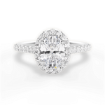 Leah Oval Cut Lab Grown Diamond Platinum Engagement Ring