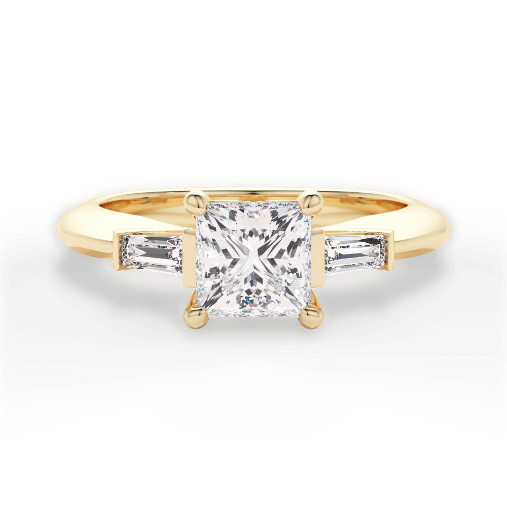 Emily Princess Cut Lab Grown Diamond 18Kt Yellow Gold Engagement Ring