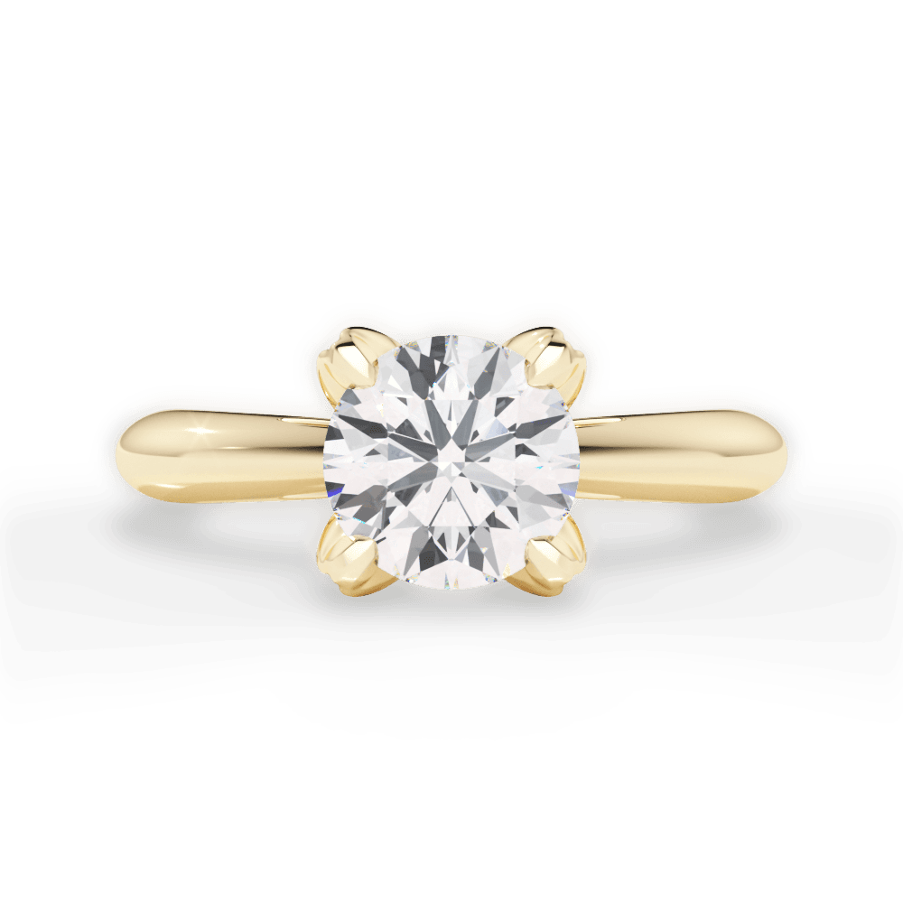 Elaine Round Cut Lab Grown Diamond 18Kt Yellow Gold Engagement Ring