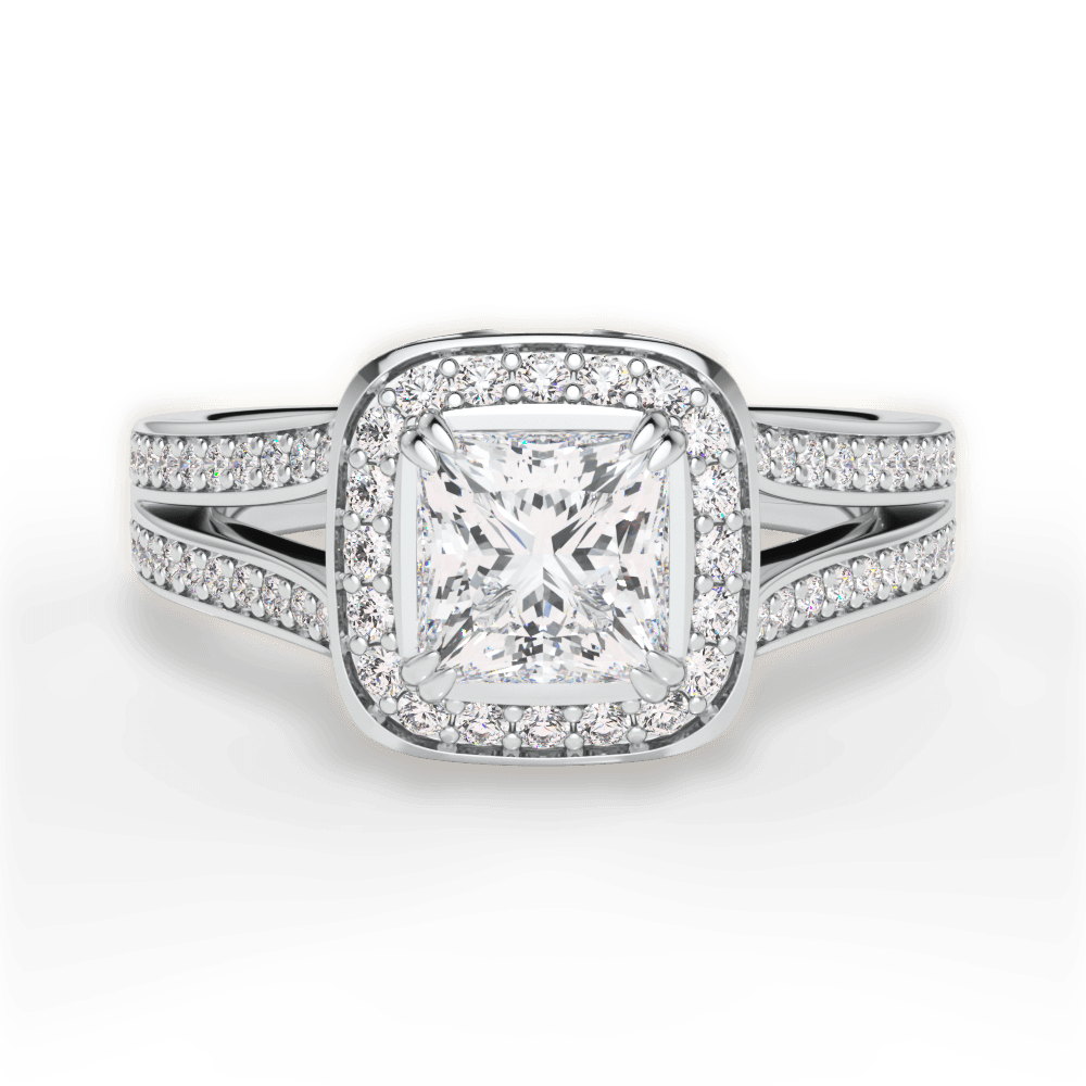 Mackenzie Princess Cut Lab Grown Diamond Platinum Engagement Ring