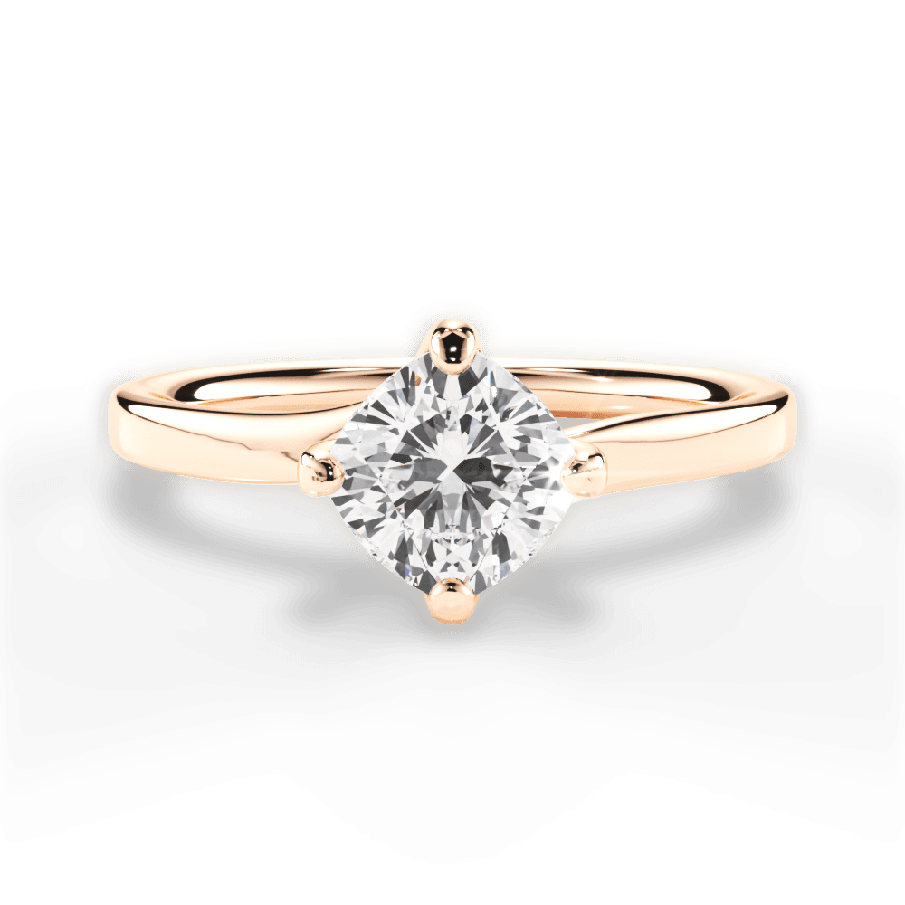 Ashley Cushion Cut Lab Grown Diamond 18Kt Rose Gold Engagement Ring