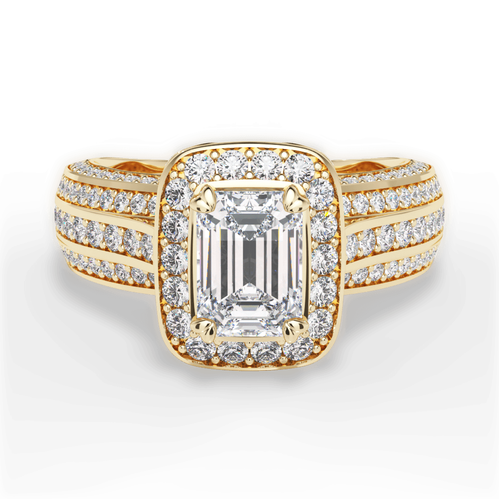 Madison Emerald Cut Lab Grown Diamond 18Kt Yellow Gold Engagement Ring