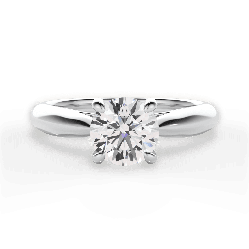 Beverly Round Cut Lab Grown Diamond Platinum Engagement Ring
