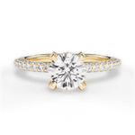Madeline Round Cut Lab Grown Diamond 18Kt Yellow Gold Engagement Ring