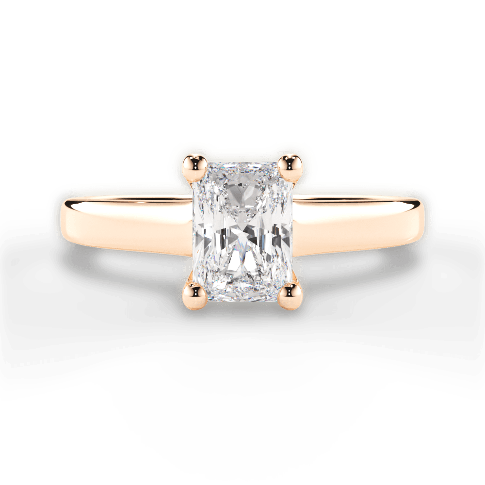 Ariana Radiant Cut Lab Grown Diamond 18Kt Rose Gold Engagement Ring