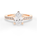 Gilda Pear Cut Lab Grown Diamond 18Kt Rose Gold Engagement Ring