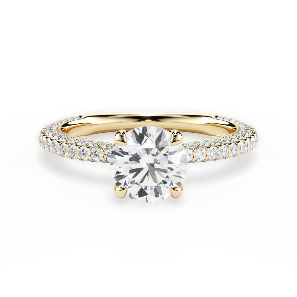 Kristen Round Cut Lab Grown Diamond 18Kt Yellow Gold Engagement Ring
