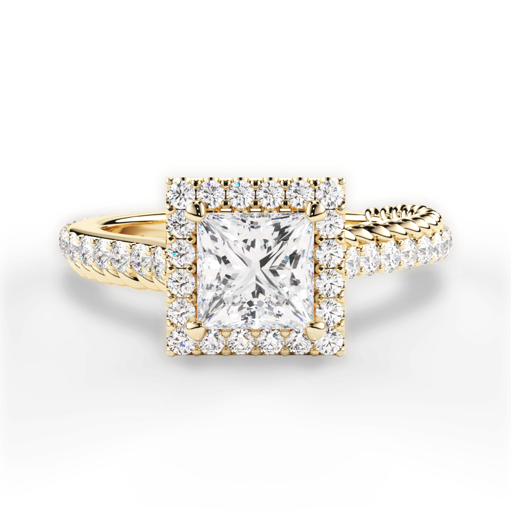 Kim Princess Cut Lab Grown Diamond 18Kt Yellow Gold Engagement Ring