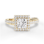 Kim Princess Cut Lab Grown Diamond 18Kt Yellow Gold Engagement Ring