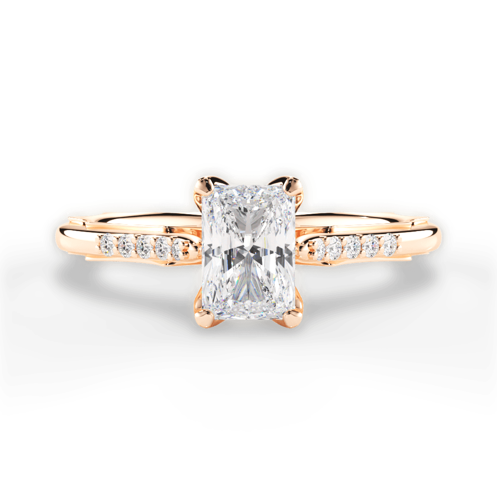 Christina Radiant Cut Lab Grown Diamond 18Kt Rose Gold Engagement Ring