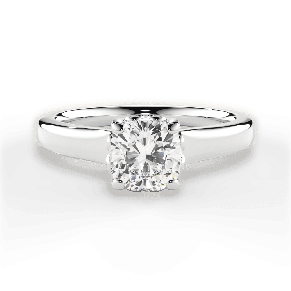 Carol Cushion Cut Lab Grown Diamond 14Kt White Gold Engagement Ring