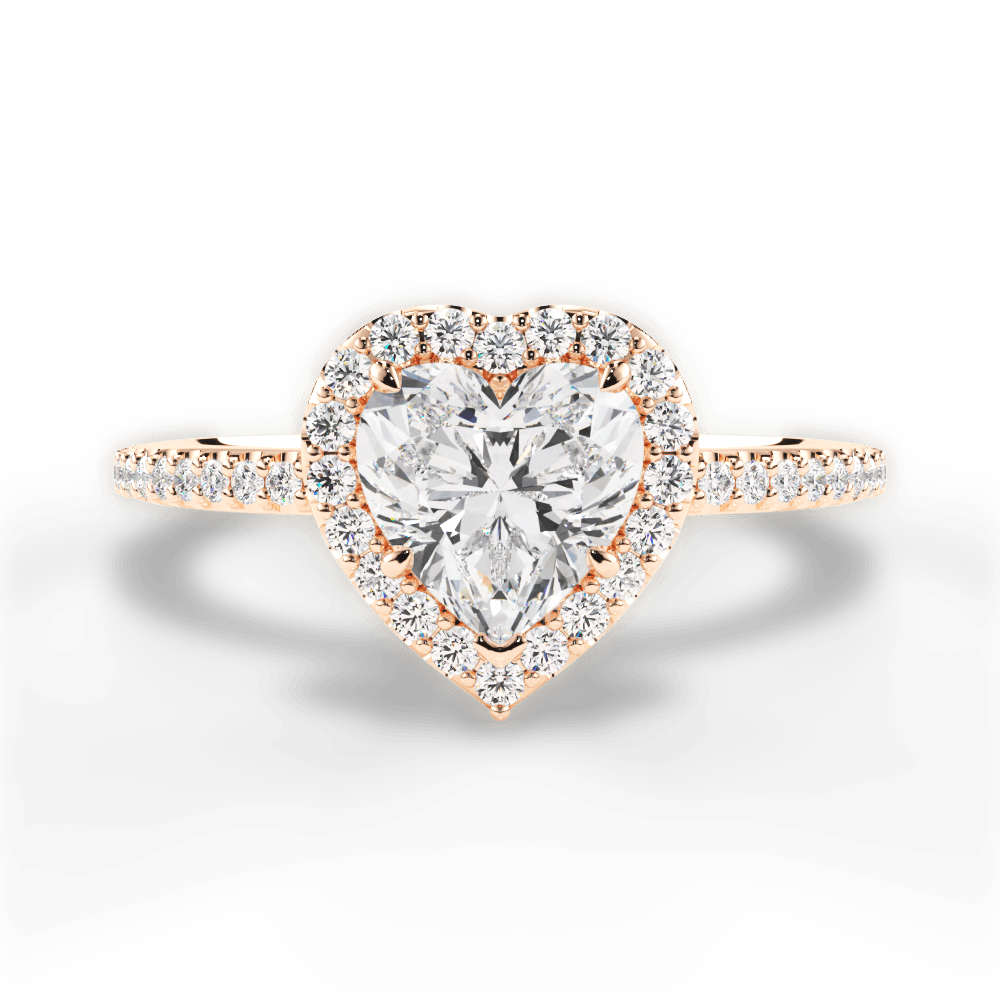 Joanne Heart Cut Lab Grown Diamond 18Kt Rose Gold Engagement Ring
