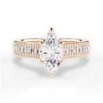 Lynn Marquise Cut Lab Grown Diamond 18Kt Rose Gold Engagement Ring