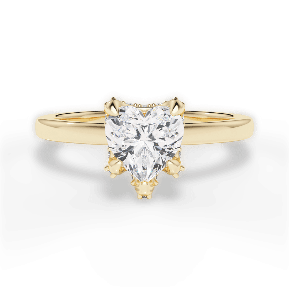 Gemma Heart Cut Lab Grown Diamond 18Kt Yellow Gold Engagement Ring
