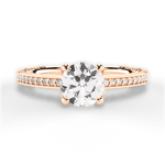 Donna Round Cut Lab Grown Diamond 18Kt Rose Gold Engagement Ring