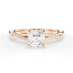 Charlotte Asscher Cut Lab Grown Diamond 18Kt Rose Gold Engagement Ring