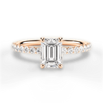 Elsie Emerald Cut Lab Grown Diamond 18Kt Rose Gold Engagement Ring