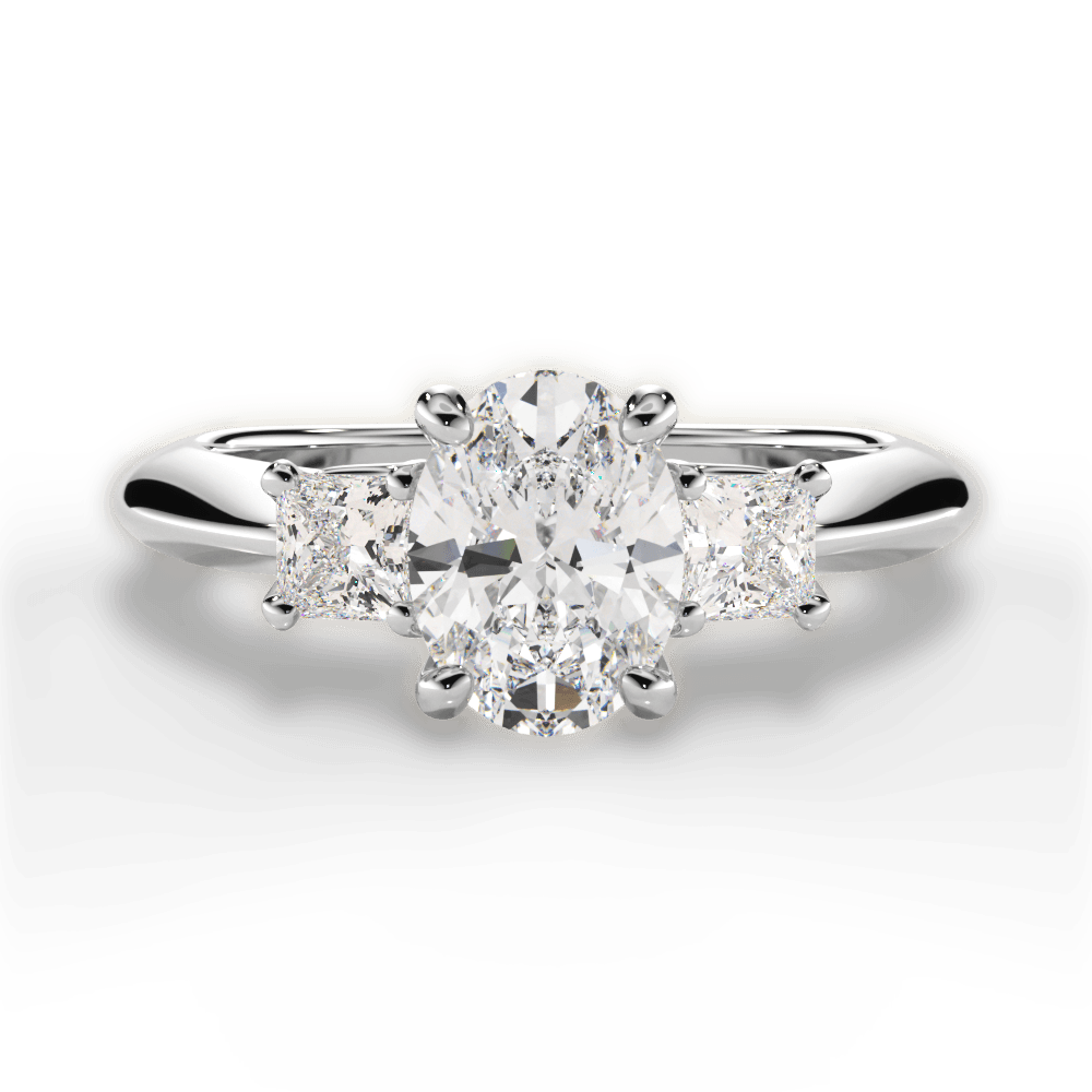 Dorothy Oval Cut Lab Grown Diamond Platinum Engagement Ring