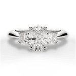 Dorothy Oval Cut Lab Grown Diamond 14Kt White Gold Engagement Ring