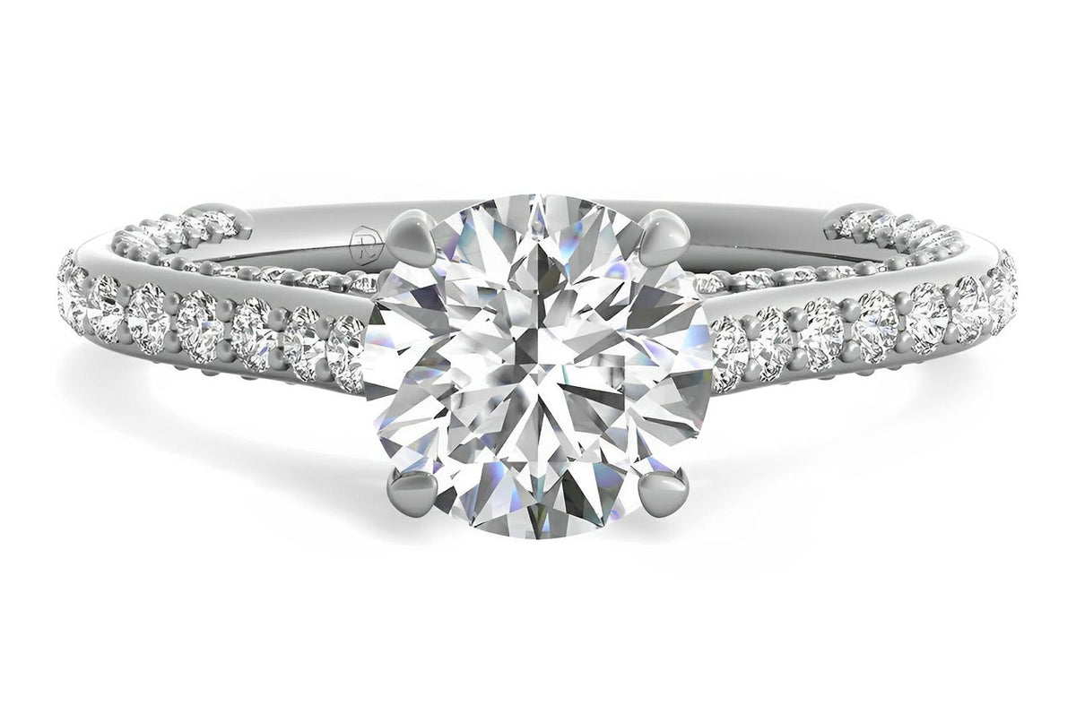Lindsay Round Cut Lab Grown Diamond Platinum Engagement Ring