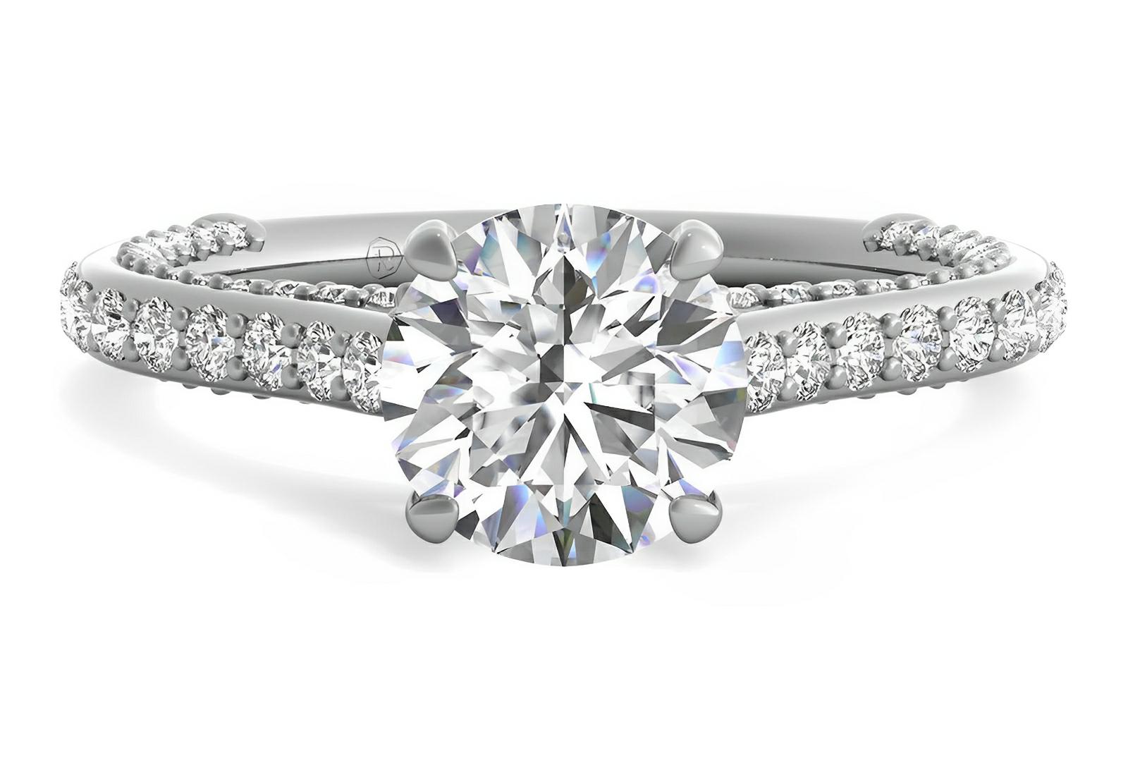 Lindsay Round Cut Lab Grown Diamond Platinum Engagement Ring