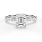 Isabella Emerald Cut Lab Grown Diamond 18Kt White Gold Engagement Ring