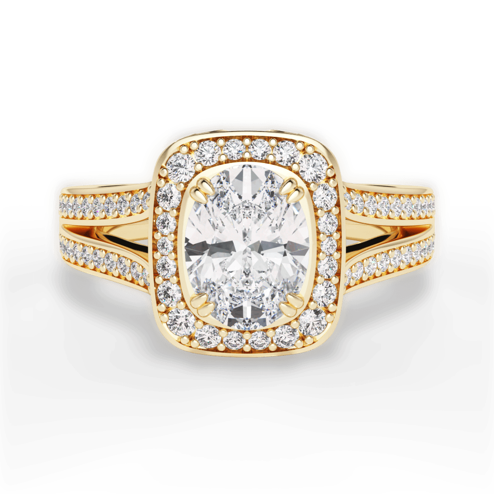 Mackenzie Oval Cut Lab Grown Diamond 18Kt Yellow Gold Engagement Ring