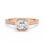 Deanna Asscher Cut Lab Grown Diamond 18Kt Rose Gold Engagement Ring