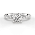 Josephine Cushion Cut Lab Grown Diamond 18Kt White Gold Engagement Ring