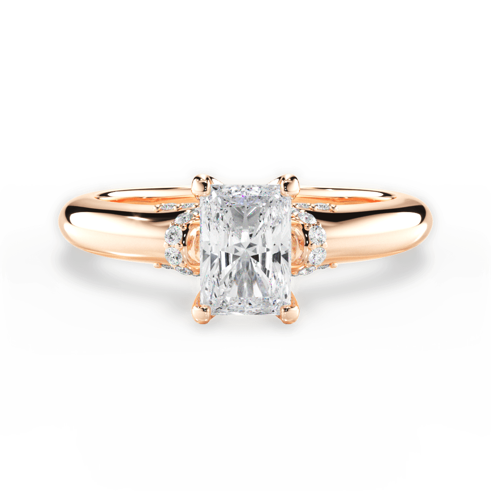 Florence Radiant Cut Lab Grown Diamond 18Kt Rose Gold Engagement Ring