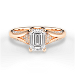 Isabel Emerald Cut Lab Grown Diamond 18Kt Rose Gold Engagement Ring