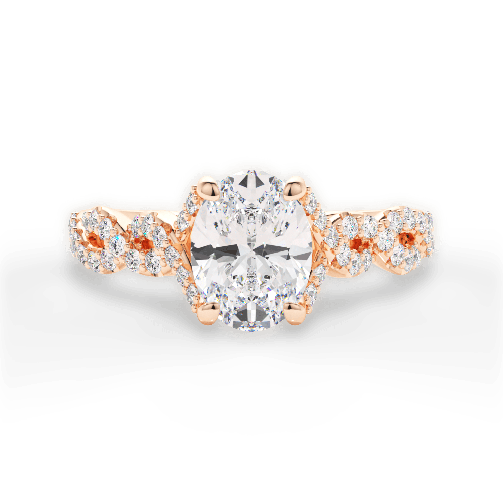 Justine Oval Cut Lab Grown Diamond 18Kt Rose Gold Engagement Ring