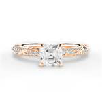 Gloria Asscher Cut Lab Grown Diamond 18Kt Rose Gold Engagement Ring