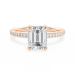 Janice Emerald Cut Lab Grown Diamond 18Kt Rose Gold Engagement Ring